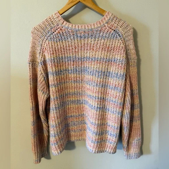 Marine Layer Quinn Crewneck Oversized Sweater Pastel Rainbow XL - Picture 9 of 9